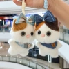 Bib, Little kitten, creative 4-inch plush pendant, claw machine, doll, key pendant, car schoolbag, hanging accessory, gift, cartoon transformation keychain, dress-up doll, hanging accessory, plush toy, cute wholesale Specification image